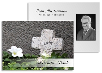 Danksagungskarten Trauer Kreuz