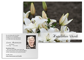 Danksagungskarten Trauer Lilie