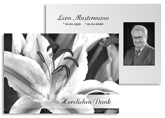 Danksagungskarten Trauer Lilie