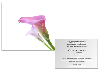 Danksagungskarten Trauer Lilie