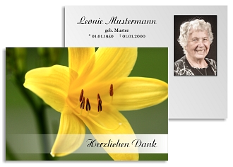 Danksagungskarten Trauer Lilie