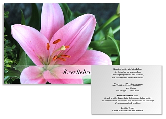 Danksagungskarten Trauer Lilie