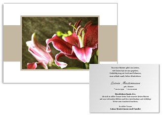 Danksagungskarten Trauer Lilie