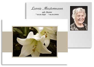 Danksagungskarten Trauer Lilie