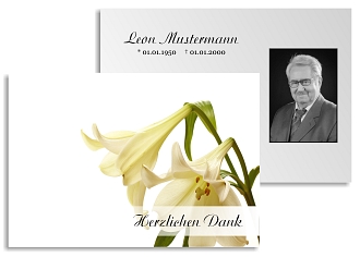 Danksagungskarten Trauer Lilie