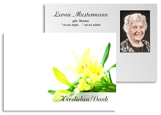 Danksagungskarten Trauer Lilie