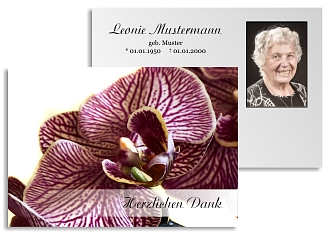 Danksagungskarten Trauer Orchidee