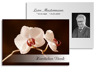 Danksagungskarten Trauer Orchidee