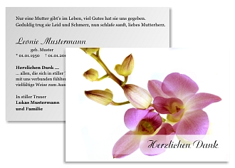 Danksagungskarten Trauer Orchidee