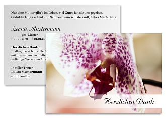 Danksagungskarten Trauer Orchidee