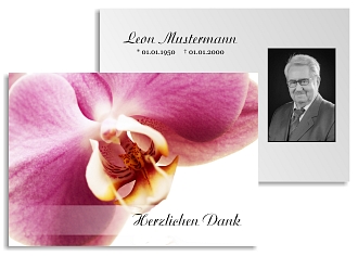 Danksagungskarten Trauer Orchidee