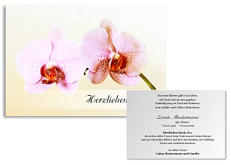 Danksagungskarten Trauer Orchidee