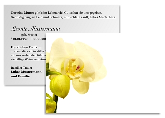 Danksagungskarten Trauer Orchidee