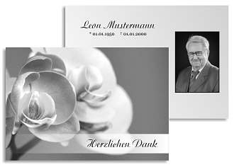 Danksagungskarten Trauer Orchidee