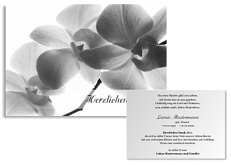 Danksagungskarten Trauer Orchidee