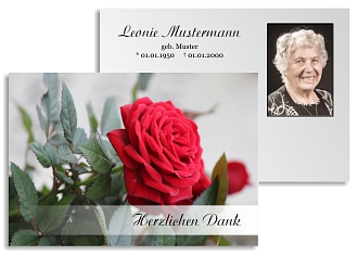 Danksagungskarten Trauer Rose