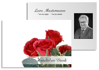 Danksagungskarten Trauer Rose