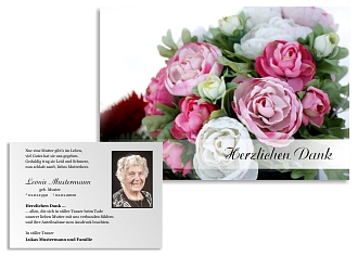 Danksagungskarten Trauer Rose