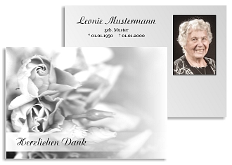 Danksagungskarten Trauer Rose