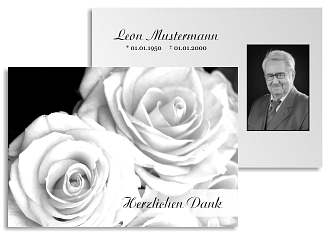 Danksagungskarten Trauer Rose