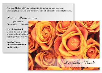 Danksagungskarten Trauer Rose
