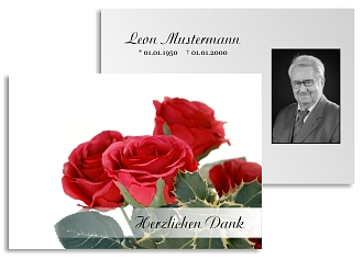 Danksagungskarten Trauer Rose