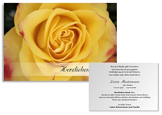 Danksagungskarten Trauer Rose