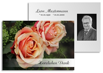 Danksagungskarten Trauer Rose