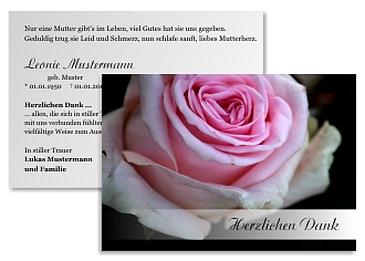 Danksagungskarten Trauer Rose