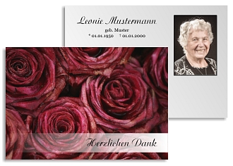 Danksagungskarten Trauer Rose