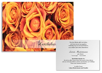 Danksagungskarten Trauer Rose