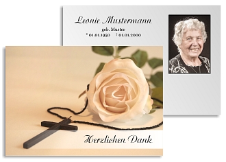 Danksagungskarten Trauer Rose