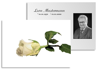 Danksagungskarten Trauer Rose