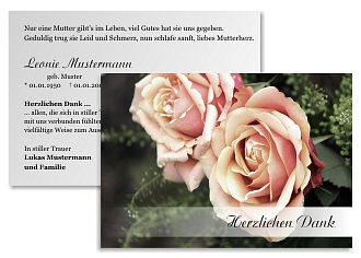Danksagungskarten Trauer Rose