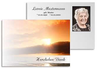 Danksagungskarten Trauer Sonne