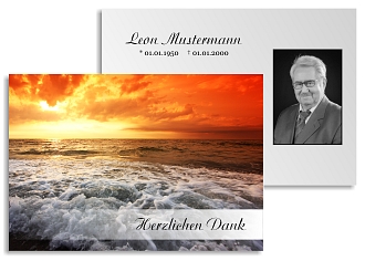 Danksagungskarten Trauer Sonne