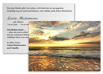 Danksagungskarten Trauer Sonne