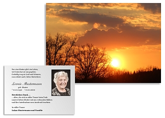 Danksagungskarten Trauer Sonne