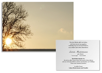 Danksagungskarten Trauer Sonne