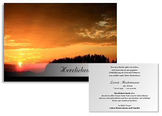 Danksagungskarten Trauer Sonne