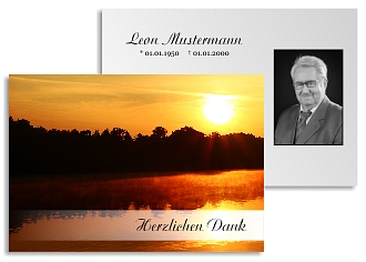 Danksagungskarten Trauer Sonne