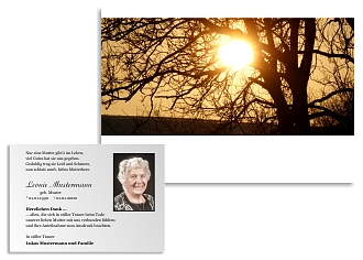 Danksagungskarten Trauer Sonne
