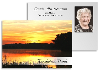 Danksagungskarten Trauer Sonne