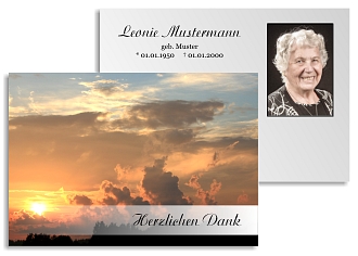 Danksagungskarten Trauer Sonne