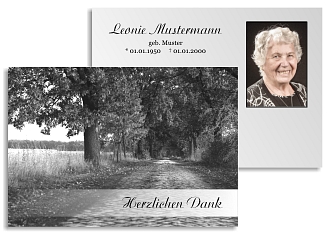 Danksagungskarten Trauer Wald