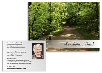 Danksagungskarten Trauer Wald