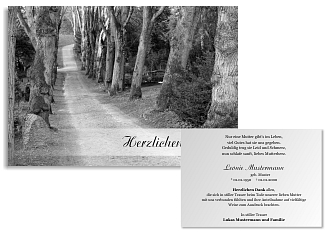 Danksagungskarten Trauer Wald