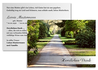 Danksagungskarten Trauer Wald