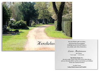 Danksagungskarten Trauer Wald