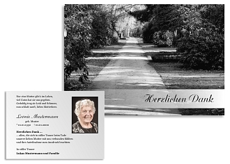 Danksagungskarten Trauer Wald